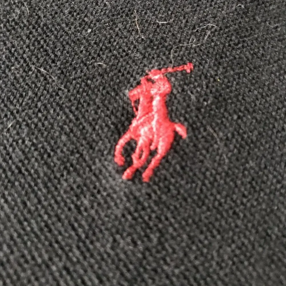 Polo By Ralph Lauren Long Sleeve Black‎ Pullover Polo Shirt